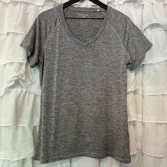 Danskin Performance Heather Gray V Neck Shirt - Size XL - Picture 1 of 8
